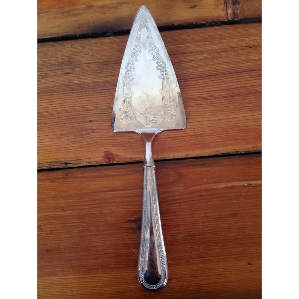 Vintage Antique Silverplate Art Nouveau Style Wedding Cake Pie Server Slicer